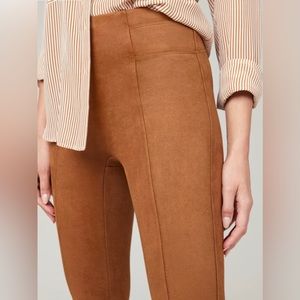 Spanx Faux Suede Leggings in Rich Caramel